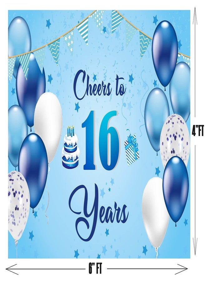 ثيم ماي بارتي خلفية تصوير لحفلة عيد الميلاد السادس عشر من ثيم ماي بارتي، لافتة، ديكور طاولة كعكة، ديكور منزلي، خلفية كشك تصوير (7 أقدام × 5 أقدام) - Image 3